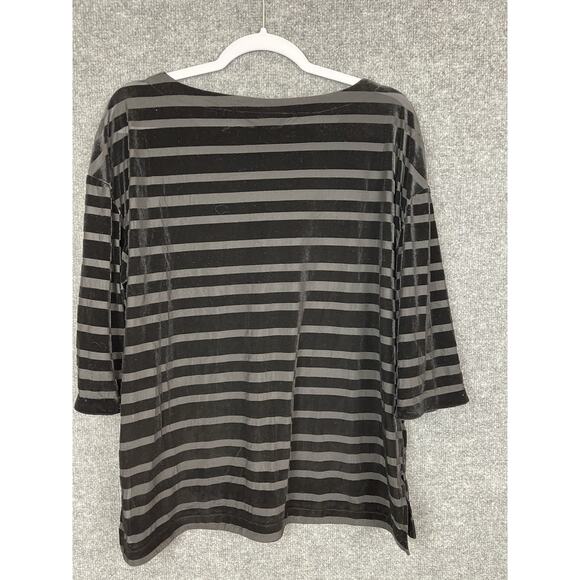 Dana Buchman Women's XL 3/4 Sleeve Black Velvet & Semi-sheer - Picture 6 of 6